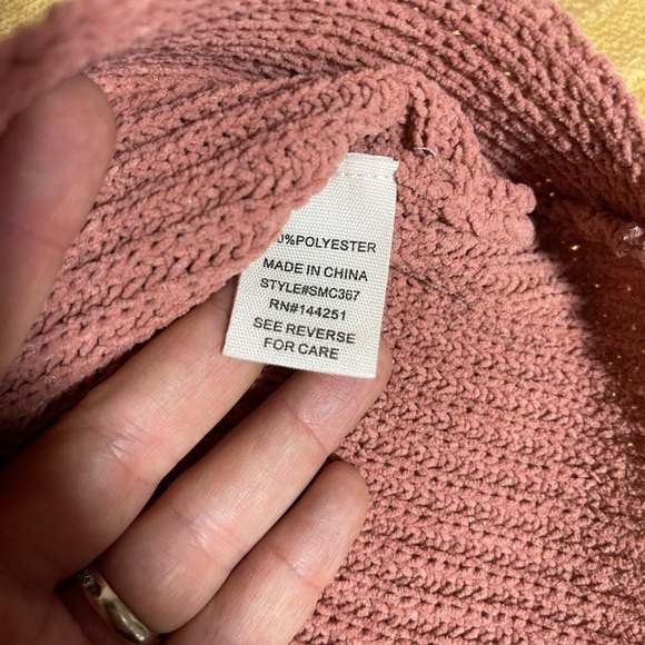 Jessica Simpson mauve pink cropped top sweater women’s size XS boho - Picture 13 of 16